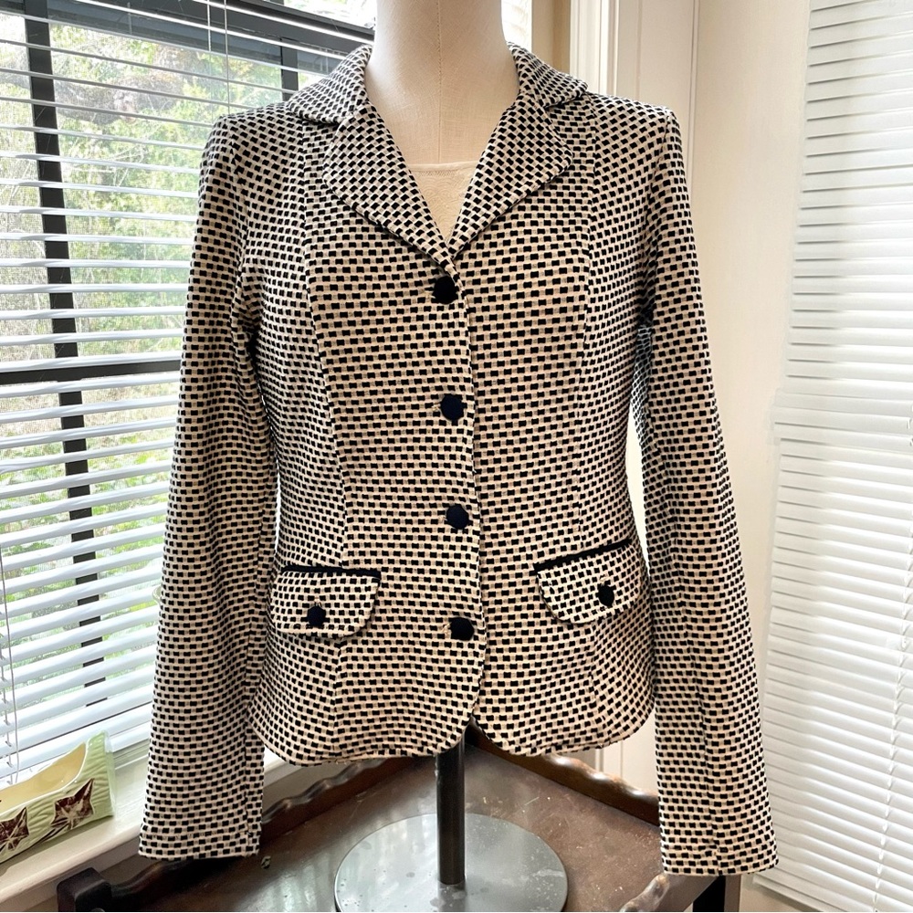 Louie Lucie cream and black knit jacket